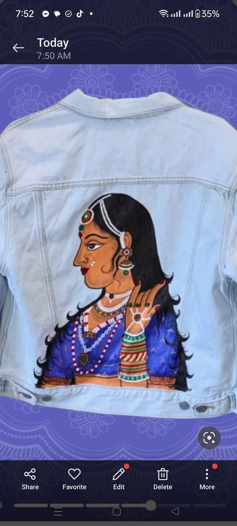 Mithila Portrait on Textile by Chanda Kumari Karn