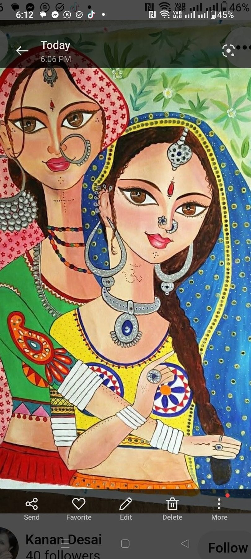 Mithila Women Portrait by Chanda Kumari Karn